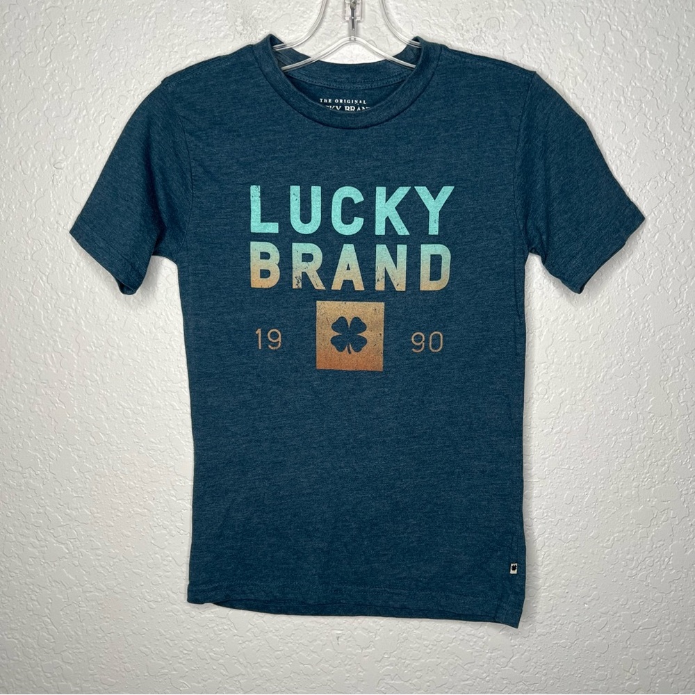 Lucky Brand Short Sleeve T-Shirt Youth Medium 10/12 Blue Casual Kids Boys